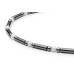 Semi-precious necklace: terahertz, hematite, pearl — rhodium plated silver 925