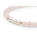 Semi-precious stones bracelet: розовый quartz, pearl — 14K rose gold plated 925 sterling silver