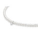 Pearl necklace: freshwater, white, round, 4-4.5 мм — rhodium plated silver 925