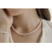 Pearl necklace: freshwater, white, round, 4-4.5 мм — rhodium plated silver 925