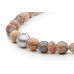 Semi-precious necklace: nephrite, moonstone, kasumi like pearl — rhodium plated silver 925