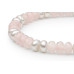 Semi-precious stones bracelet: розовый quartz, pearl — rhodium plated silver 925