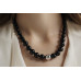 Semi-precious necklace: onyx — rhodium plated silver 925