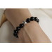Semi-precious stones bracelet: onyx — rhodium plated silver 925