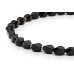 Semi-precious necklace: onyx — 14K rose gold plated 925 sterling silver