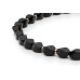 Semi-precious necklace: onyx — 14K rose gold plated 925 sterling silver