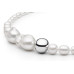 Pearl necklace: freshwater, white, rice, 5-5.5 мм — rhodium plated silver 925
