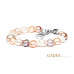 Pearl bracelet: multi color, baroque, 10.0-11.0 мм — steel