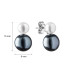 Stud earrings with pearls: freshwater, multi color, 6.0-9.5 мм — rhodium plated silver 925