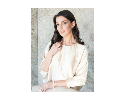 Ohrringe mit englischem Verschluss mit Perlen: Süßwasser, weiß, 5.0-7.5 мм — rhodiniertes Silber 925