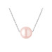 Pendant necklace with pearls: freshwater, lavender, round, 8.0-9.5 мм — rhodium plated silver 925