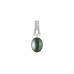 Pendant without chain with pearls: freshwater, black, 9.0-9.5 мм — rhodium plated silver 925