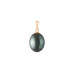 Pendant without chain with pearls: freshwater, black, rice, 9.0-10.0 мм — 14K rose gold plated 925 sterling silver