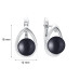 Stud earrings with pearls: freshwater, black, 9.0-9.5 мм — rhodium plated silver 925