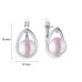 Latch back earrings with pearls: freshwater, lavender, 9.0-9.5 мм — rhodium plated silver 925