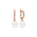 Ohrringe mit englischem Verschluss mit Perlen: weiß, 8.0-8.5 мм — 14K Rosegold plattiert 925er Silber