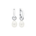 Stud earrings with pearls: freshwater, white, 8.5-9.0 мм — rhodium plated silver 925
