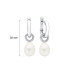 Stud earrings with pearls: freshwater, white, 8.5-9.0 мм — rhodium plated silver 925