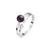 Ring with pearls: black, 5.5-6.0 мм — rhodium plated silver 925