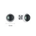 Ohrstecker mit Perlen: schwarz, 6.5-7.0 мм — rhodiniertes Silber 925