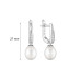 Latch back earrings with pearls: white, 8.0-8.5 мм — rhodium plated silver 925