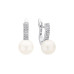 Naušnice s kvakom sa biserom: slatkovodno, bijela, 9.0-9.5 мм — rodinirano srebro 925