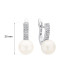 Naušnice s kvakom sa biserom: slatkovodno, bijela, 9.0-9.5 мм — rodinirano srebro 925