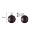 Stud earrings with pearls: freshwater, black, 9.0-9.5 мм — rhodium plated silver 925
