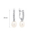 Ohrringe mit englischem Verschluss mit Perlen: weiß, 8.0-8.5 мм — rhodiniertes Silber 925