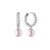 Latch back earrings with pearls: freshwater, lavender, 8.0-8.5 мм — rhodium plated silver 925