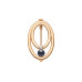 Brooch with pearls: freshwater, black, 4.0-4.5 мм — 14K rose gold plated 925 sterling silver