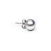Stud earrings with pearls: freshwater, gray, 8.0-9.0 мм — rhodium plated silver 925
