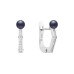 Latch back earrings with pearls: freshwater, black, 4.0-4.5 мм — rhodium plated silver 925