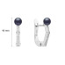 Latch back earrings with pearls: freshwater, black, 4.0-4.5 мм — rhodium plated silver 925