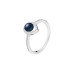 Ring with pearls: freshwater, black, semi-round, 4.0-4.5 мм — rhodium plated silver 925