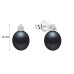 Stud earrings with pearls: freshwater, black, 6.5-7.0 мм — rhodium plated silver 925