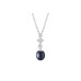 Pendant necklace with pearls: freshwater, black, rice, 5.5-6.0 мм — rhodium plated silver 925