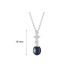 Pendant necklace with pearls: freshwater, black, rice, 5.5-6.0 мм — rhodium plated silver 925