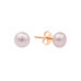 Stud earrings with pearls: freshwater, lavender, 6.5-7.0 мм — 14K rose gold