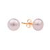 Stud earrings with pearls: freshwater, lavender, 8.5-9.0 мм — 14K rose gold