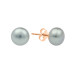Stud earrings with pearls: freshwater, gray, 8.5-9.0 мм — 14K rose gold