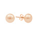 Stud earrings with pearls: freshwater, pink, 8.5-9.0 мм — 14K rose gold