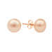 Stud earrings with pearls: freshwater, pink, 9.5-10.0 мм — 14K rose gold