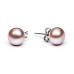 Stud earrings with pearls: freshwater, lavender, 8.5-9.0 мм — rhodium plated silver 925