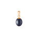 Pendant without chain with pearls: freshwater, black, rice, 6.0-7.0 мм — 14K rose gold