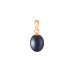 Pendant without chain with pearls: freshwater, black, rice, 7.0-8.0 мм — 14K rose gold
