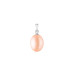 Pendant without chain with pearls: freshwater, pink, rice, 7.0-8.0 мм — rhodium plated silver 925