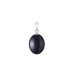 Pendant without chain with pearls: freshwater, black, rice, 9.0-10.0 мм — rhodium plated silver 925