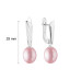 Latch back earrings with pearls: freshwater, lavender, rice, 8.0-8.5 мм — rhodium plated silver 925