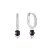 Latch back earrings with pearls: freshwater, black, semi-round, 4.5-5.0 мм — rhodium plated silver 925